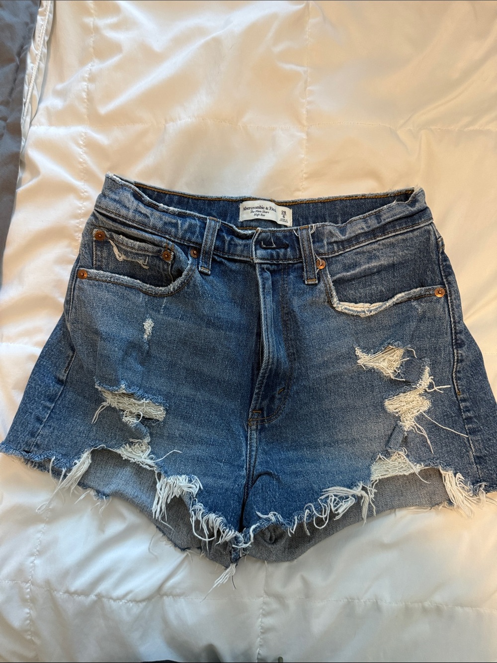 Abercrombie & Fitch Distressed Denim Cutoff Shorts. Curve love